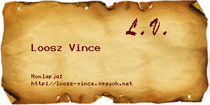Loosz Vince névjegykártya